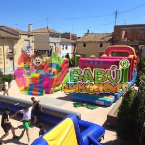 Castillo hinchable pista americana