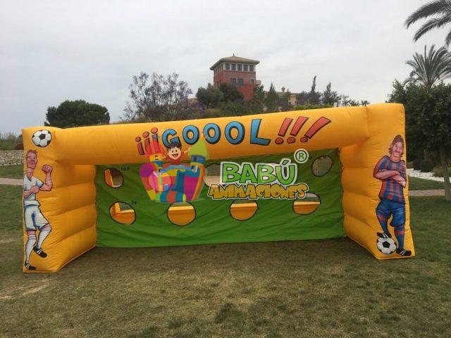 Portería de precisión para fiestas.