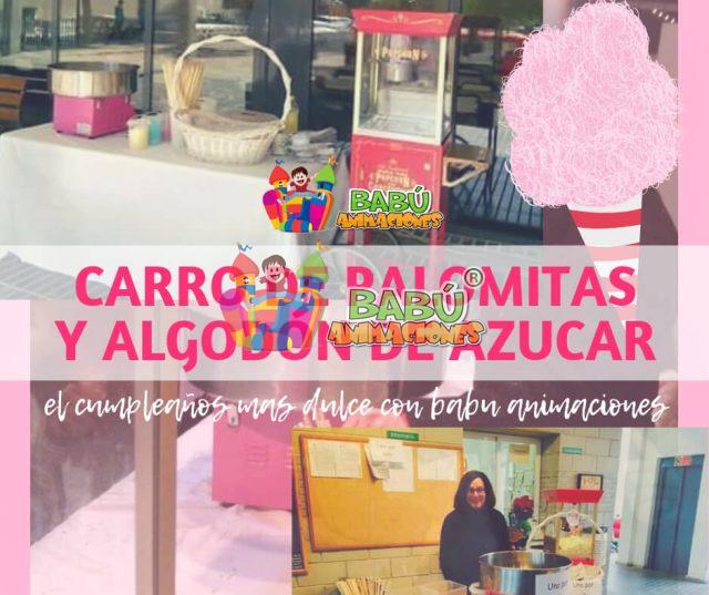 Alquiler de algodón de azúcar y carrito de palomitas en Alicante.