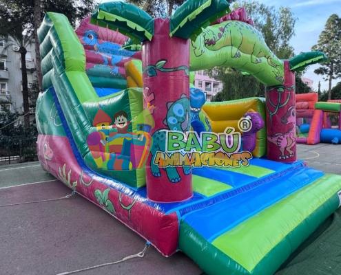 Hinchable tobogán dinosaurios para alquilar